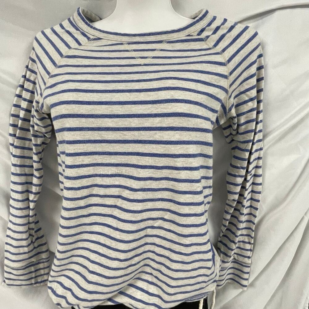 Long Striped Shirt, Blue & Gray, Small